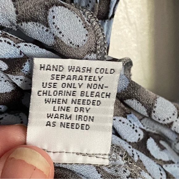 Ruffle blouse blue/tan - Picture 5 of 6